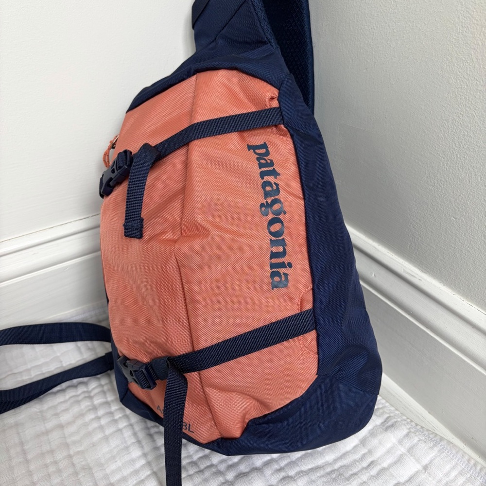 Patagonia Atom 8L Sling Backpack Orange Blue Crossbody Hiking Bag